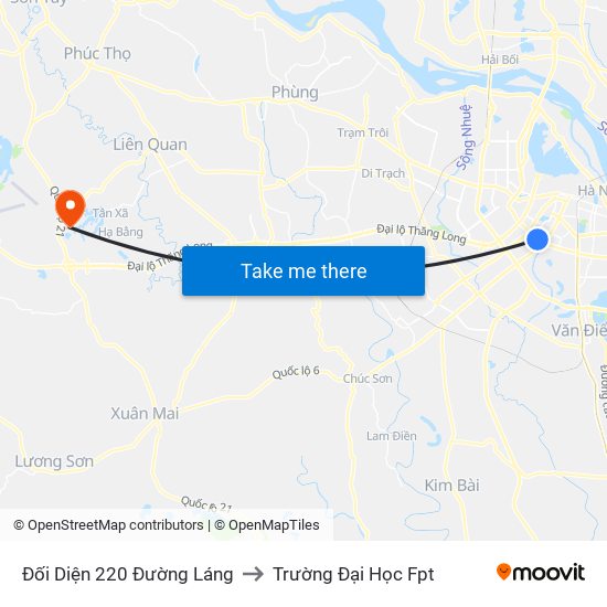 Đối Diện 220 Đường Láng to Trường Đại Học Fpt map