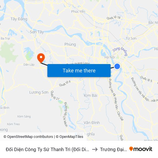 Đối Diện Công Ty Sứ Thanh Trì (Đối Diện 1044 Nguyễn Khoái) to Trường Đại Học Fpt map