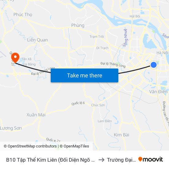 B10 Tập Thể Kim Liên (Đối Diện Ngõ 46b Phạm Ngọc Thạch) to Trường Đại Học Fpt map