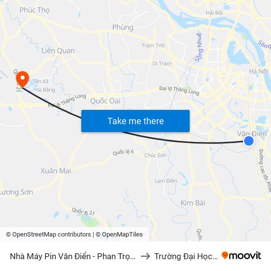 Nhà Máy Pin Văn Điển - Phan Trọng Tuệ to Trường Đại Học Fpt map