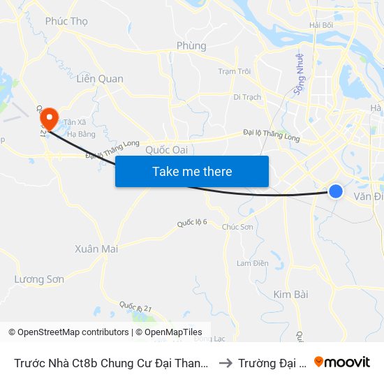 Trước Nhà Ct8b Chung Cư Đại Thanh - Đường Cầu Bươu to Trường Đại Học Fpt map