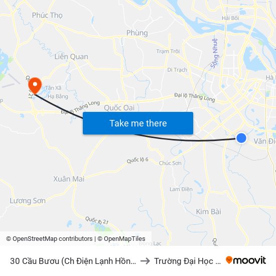 30 Cầu Bươu (Ch Điện Lạnh Hồng Sĩ) to Trường Đại Học Fpt map