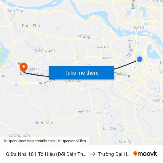 Giữa Nhà 181 Tô Hiệu (Đối Diện Thcs Nghĩa Tân) to Trường Đại Học Fpt map