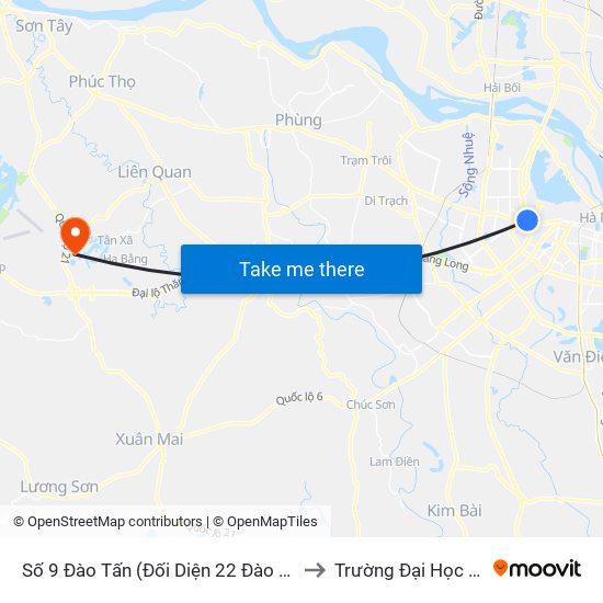 Số 9 Đào Tấn (Đối Diện 22 Đào Tấn) to Trường Đại Học Fpt map