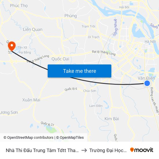 Nhà Thi Đấu Trung Tâm Tdtt Thanh Trì to Trường Đại Học Fpt map