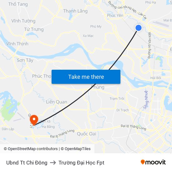 Ubnd Tt Chi Đông to Trường Đại Học Fpt map