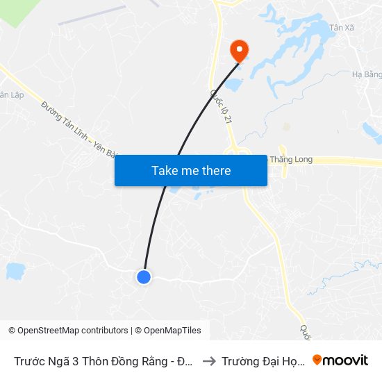 Trước Ngã 3 Thôn Đồng Rằng - Đông Xuân to Trường Đại Học Fpt map