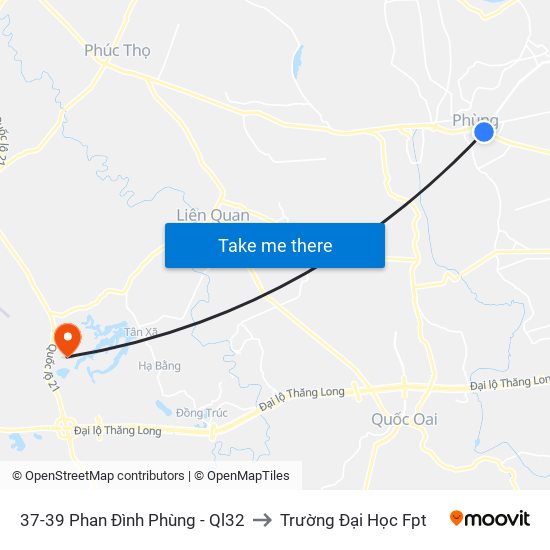 37-39 Phan Đình Phùng - Ql32 to Trường Đại Học Fpt map