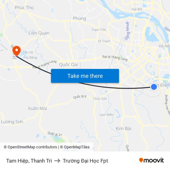 Tam Hiệp, Thanh Trì to Trường Đại Học Fpt map