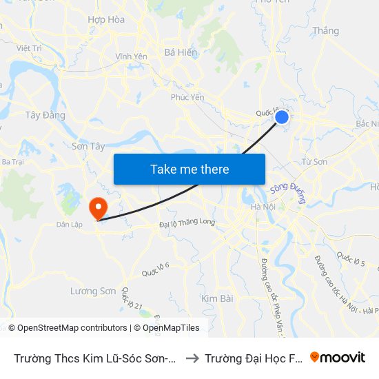 Trường Thcs Kim Lũ-Sóc Sơn-Hn to Trường Đại Học Fpt map