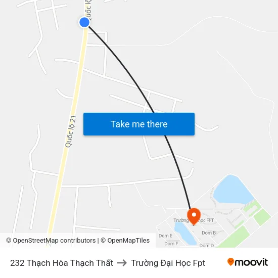 232 Thạch Hòa Thạch Thất to Trường Đại Học Fpt map