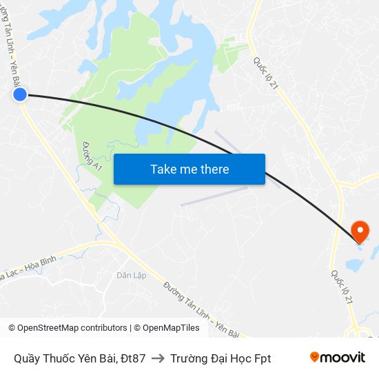 Quầy Thuốc Yên Bài, Đt87 to Trường Đại Học Fpt map