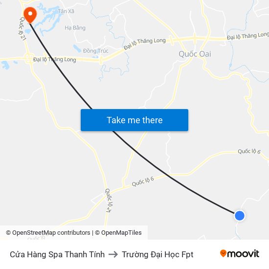 Cửa Hàng Spa Thanh Tính to Trường Đại Học Fpt map