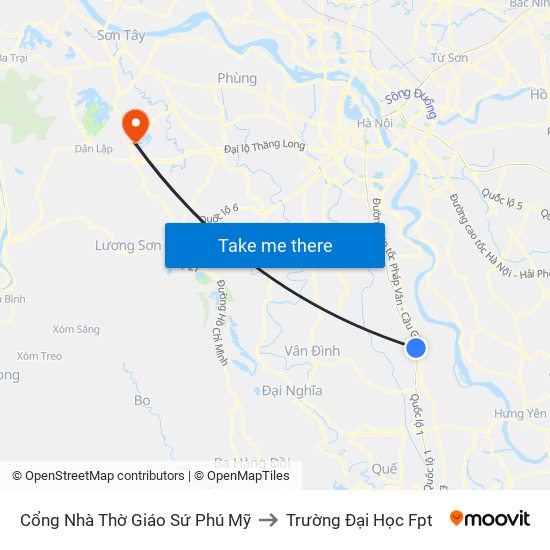 Cổng Nhà Thờ Giáo Sứ Phú Mỹ to Trường Đại Học Fpt map