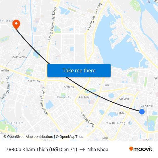 44-46 Khâm Thiên to Nha Khoa map