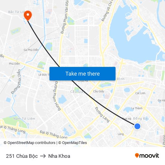 251 Chùa Bộc to Nha Khoa map