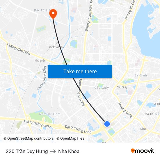220 Trần Duy Hưng to Nha Khoa map