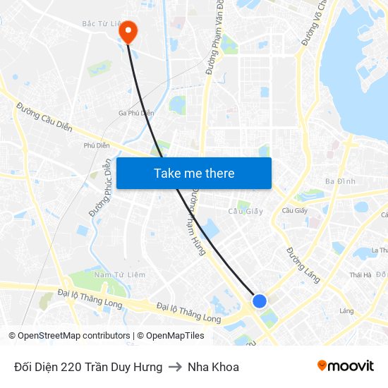 Đối Diện 220 Trần Duy Hưng to Nha Khoa map