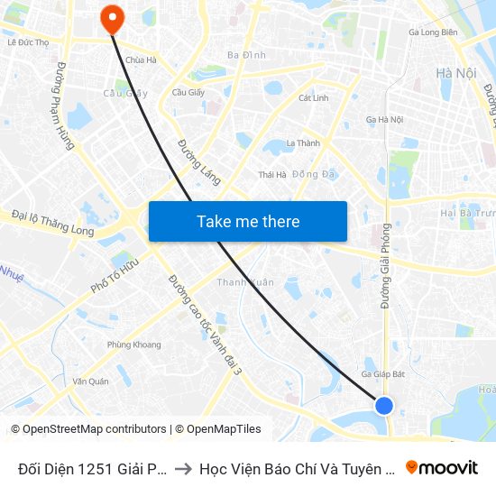 Đối Diện 1251 Giải Phóng to Học Viện Báo Chí Và Tuyên Truyền map