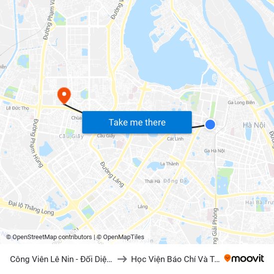 Công Viên Lê Nin - Đối Diện 35 Trần Phú to Học Viện Báo Chí Và Tuyên Truyền map