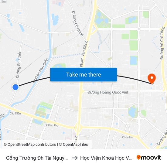 Cổng Trường Đh Tài Nguyên Môi Trường to Học Viện Khoa Học Và Công Nghệ map