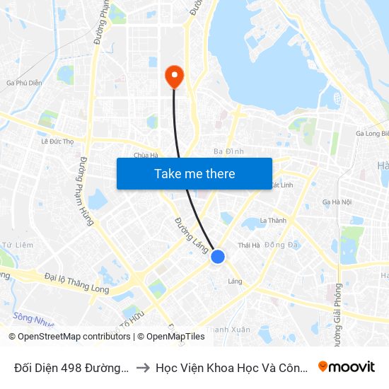 Đối Diện 498 Đường Láng to Học Viện Khoa Học Và Công Nghệ map