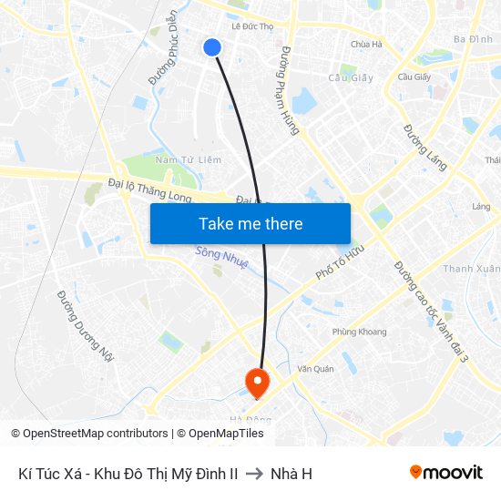 Kí Túc Xá - Khu Đô Thị Mỹ Đình II to Nhà H map