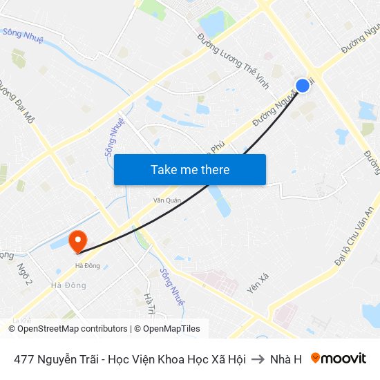 477 Nguyễn Trãi - Học Viện Khoa Học Xã Hội to Nhà H map