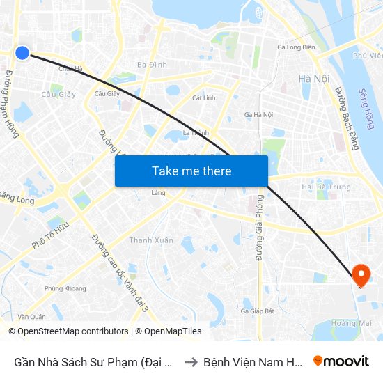 144 Xuân Thủy to Bệnh Viện Nam Học Và Hiếm Muộn Hà Nội map