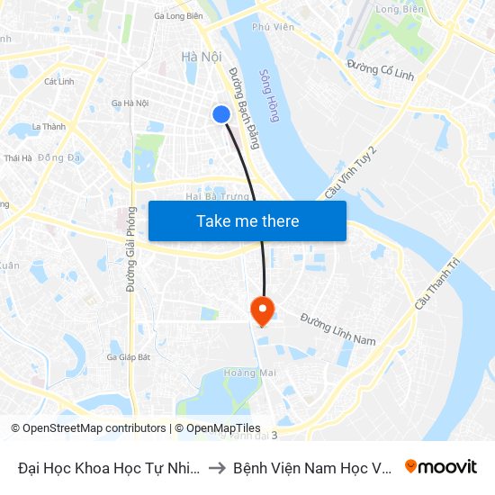 Đại Học Khoa Học Tự Nhiên - 19 Lê Thánh Tông to Bệnh Viện Nam Học Và Hiếm Muộn Hà Nội map