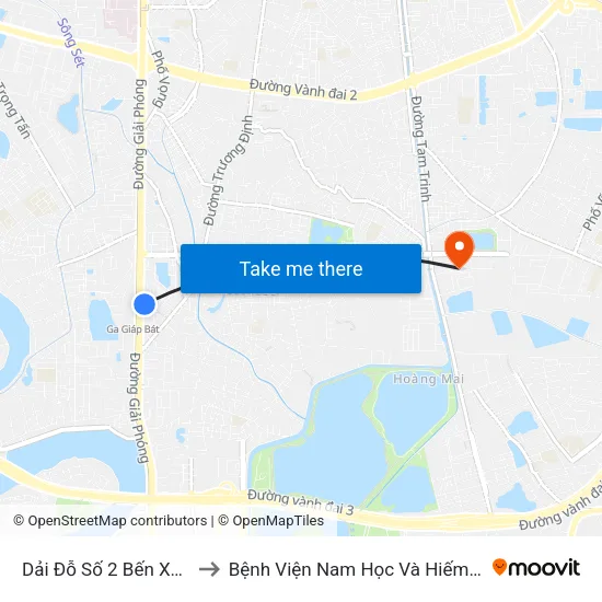 Dải Đỗ Số 2 Bến Xe Giáp Bát to Bệnh Viện Nam Học Và Hiếm Muộn Hà Nội map