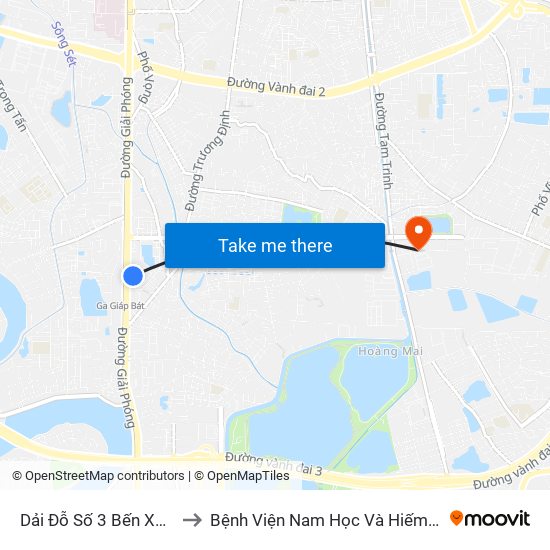 Dải Đỗ Số 3 Bến Xe Giáp Bát to Bệnh Viện Nam Học Và Hiếm Muộn Hà Nội map