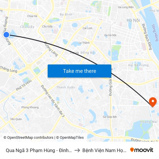 Qua Ngã 3 Phạm Hùng - Đình Thôn (Hướng Đi Phạm Văn Đồng) to Bệnh Viện Nam Học Và Hiếm Muộn Hà Nội map