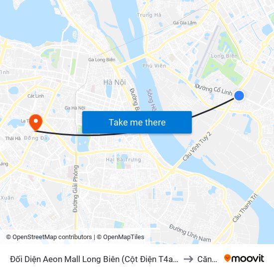 Đối Diện Aeon Mall Long Biên (Cột Điện T4a/2a-B Đường Cổ Linh) to Căng Tin map