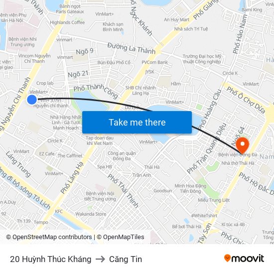 20 Huỳnh Thúc Kháng to Căng Tin map