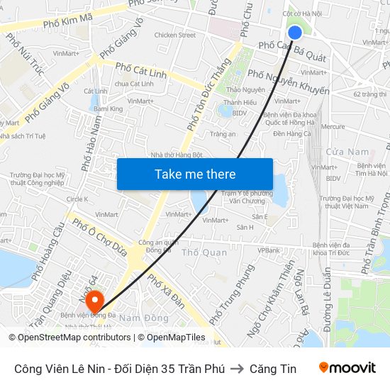 Công Viên Lê Nin - Đối Diện 35 Trần Phú to Căng Tin map