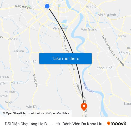 Đối Diện Chợ Láng Hạ B - 564 Đường Láng to Bệnh Viện Đa Khoa Huyện Phú Xuyên map