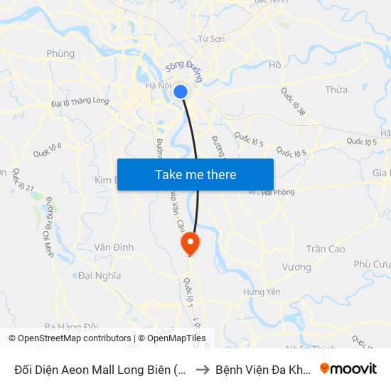 Đối Diện Aeon Mall Long Biên (Cột Điện T4a/2a-B Đường Cổ Linh) to Bệnh Viện Đa Khoa Huyện Phú Xuyên map