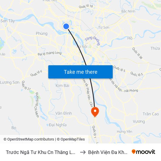 Trước Ngã Tư Khu Cn Thăng Long 100m (Chiều Nội Bài - Hà Nội) to Bệnh Viện Đa Khoa Huyện Phú Xuyên map