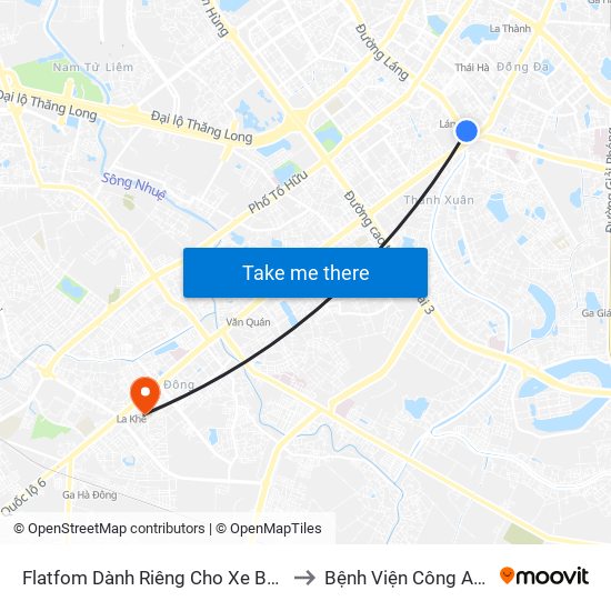 Flatfom Dành Riêng Cho Xe Buýt Trước Nhà 45 Đường Láng to Bệnh Viện Công An Thành Phố Hà Nội map
