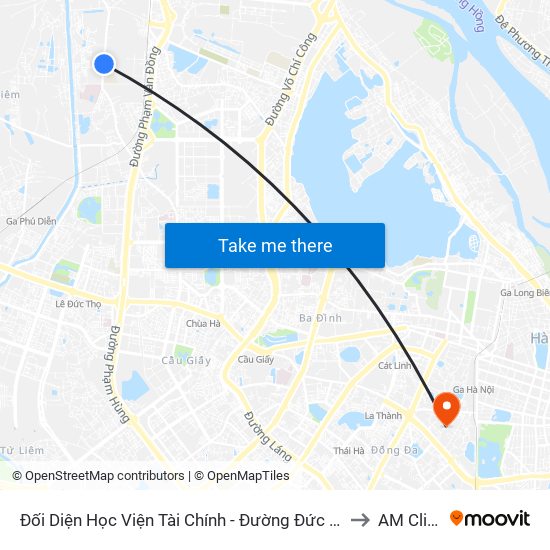 Đối Diện Học Viện Tài Chính - Đường Đức Thắng to AM Clinic map