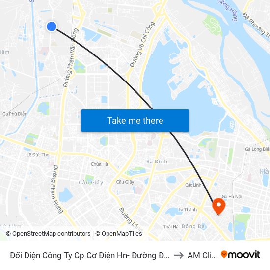 Đối Diện Công Ty Cp Cơ Điện Hn- Đường Đức Thắng to AM Clinic map