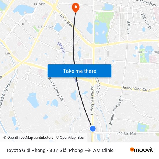 Toyota Giải Phóng - 807 Giải Phóng to AM Clinic map