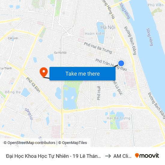 Đại Học Khoa Học Tự Nhiên - 19 Lê Thánh Tông to AM Clinic map