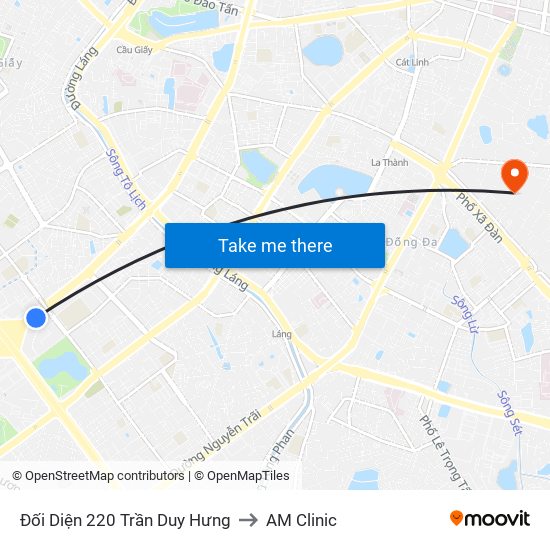 Đối Diện 220 Trần Duy Hưng to AM Clinic map
