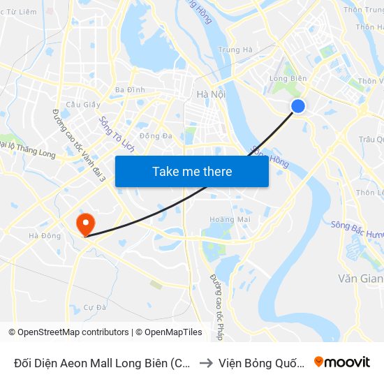 Đối Diện Aeon Mall Long Biên (Cột Điện T4a/2a-B Đường Cổ Linh) to Viện Bỏng Quốc Gia Lê Hữu Trác map