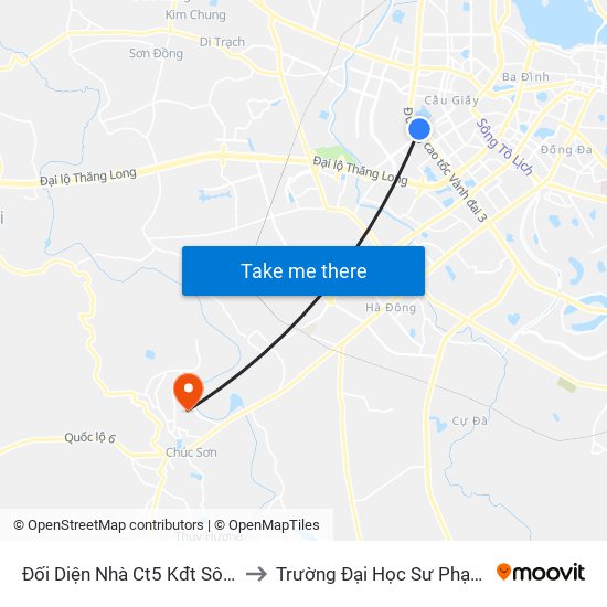 Đối Diện Nhà Ct5 Kđt Sông Đà Mỹ Đình - Phạm Hùng to Trường Đại Học Sư Phạm Thể Dục Thể Thao Hà Nội map