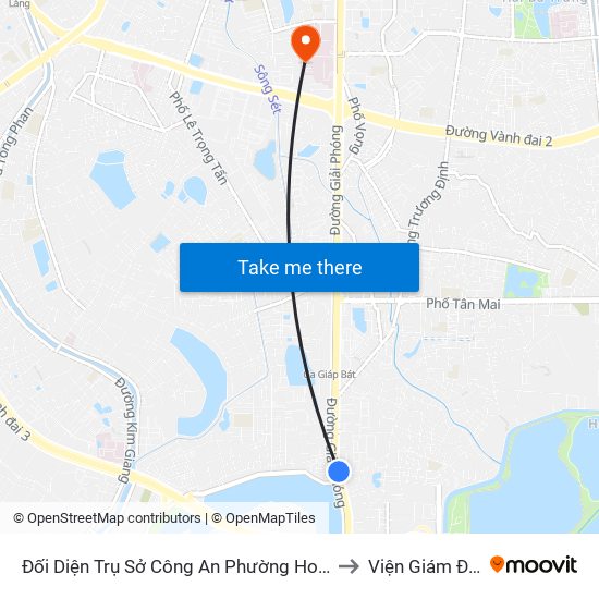 Đối Diện Trụ Sở Công An Phường Hoàng Liệt- 1277 Giải Phóng to Viện Giám Định Y Khoa map