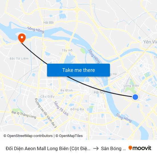Đối Diện Aeon Mall Long Biên (Cột Điện T4a/2a-B Đường Cổ Linh) to Sân Bóng Liên Mạc map
