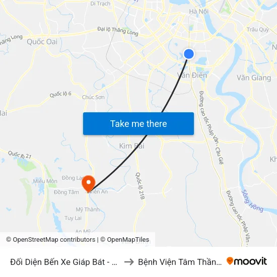 Đối Diện Bến Xe Giáp Bát - Giải Phóng to Bệnh Viện Tâm Thần Mỹ Đức map